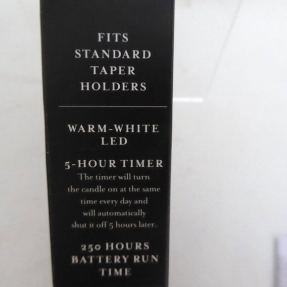 NEW 9” MIRAGE WHITE TAPERED REAL WAX FLAME EFFECT CANDLE SET BATTERY POWERED - Picture 7 of 10